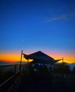 Night scene from pokhara sarankot nepal with sunset