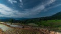 Night Scene Pong Pieng stepped rice field Royalty Free Stock Photo