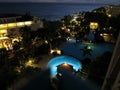 Night scene of Pool at Sonesta Maho Beach Hotel Royalty Free Stock Photo