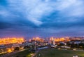 Night scene of Port Elizabeth Harbor and Donkin Reserve Royalty Free Stock Photo