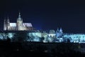 night scene of prague castle