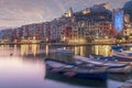 Night scene with reflections in Portovenere Royalty Free Stock Photo