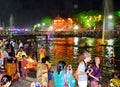 Night scene of river kshipra during simhasth great kumbh mela 2016, Ujjain India