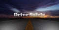 Night Scene Road, Drive Safely Concept Royalty Free Stock Photo