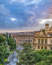 Night Scene Rome Cityscape Aerial View