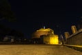 Night scene of Rome, Mausoleum of Hadrian Royalty Free Stock Photo
