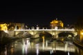 Night scene of Rome, Mausoleum of Hadrian Royalty Free Stock Photo