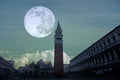 Night scene of San Marco Plaza in Venice Italy Royalty Free Stock Photo