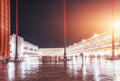 The night scene of San Marco square, Venice Italy Royalty Free Stock Photo