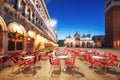 The night scene of San Marco square, Venice Italy Royalty Free Stock Photo