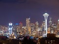 Night Scene of Seattle Royalty Free Stock Photo