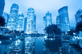 Night scene of shanghai central greenbelt Royalty Free Stock Photo