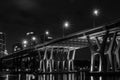 Night scene of the Sheares Bridge Royalty Free Stock Photo