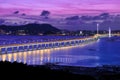 Night Scene of Shenzhen Bay Bridge Royalty Free Stock Photo