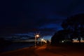Night scene after sunset in Escanaba Michigan Royalty Free Stock Photo