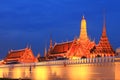 Temple of the Emeral Buddha in Night Scene