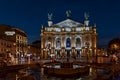 Night scene to Lviv State Academic Theatre of Opera and Ballet or Lviv Opera in Lv