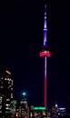 CN Tower in Toronto, Canada, by night Royalty Free Stock Photo