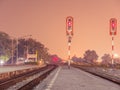 Night scene train station