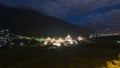 Night scene of Trashi Chhoe Dzong and Thimphu town , Bhutan