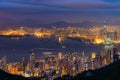 Night Scene of Victoria Harbour, Hong Kong Royalty Free Stock Photo