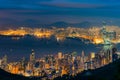 Night Scene of Victoria Harbour, Hong Kong Royalty Free Stock Photo