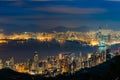 Night Scene of Victoria Harbour, Hong Kong Royalty Free Stock Photo