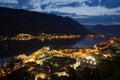 Night scene view of the city at the sea Royalty Free Stock Photo