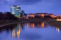 Night scene of Vilnius, university and Barclay Royalty Free Stock Photo