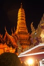 Night scene of Wat Phra Kaew is the temple . Royalty Free Stock Photo