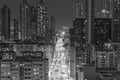 Night scenery of downtown district of Hong Kong city Royalty Free Stock Photo