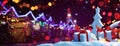Christmas Fair With Street Festive Light. Holiday Concept