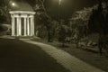 Night scenery of classic gazebo in park Royalty Free Stock Photo