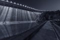 Night scenery of dam in Tai Tam reservoir, Hong Kong Royalty Free Stock Photo