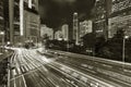 Night scenery of downtown district of Hong Kong city Royalty Free Stock Photo