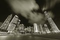 Night scenery of downtown district of Hong Kong city Royalty Free Stock Photo