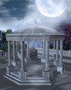 Night scenery with a gazebo