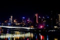 Night Scenery of High-rise Buildings of Chongqing River-Crossing Bridge in Asia Royalty Free Stock Photo