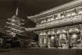 Night scenery of Historical landmark The Senso-Ji Temple in Asakusa, Tokyo, Japan. Royalty Free Stock Photo