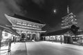 Night scenery of Historical landmark The Senso-Ji Temple in Asakusa, Tokyo, Japan Royalty Free Stock Photo