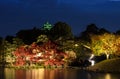 Night scenery of Japanese garden Royalty Free Stock Photo