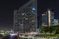 Night Scenery at La Defense Business District With Road and Towers Royalty Free Stock Photo