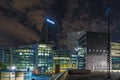 Night Scenery at La Defense District With Towers and Buildings Royalty Free Stock Photo