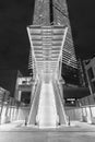 Night scenery of modern escalator and skyscraper in downtown district of Hong Kong city Royalty Free Stock Photo