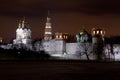 Night scenery of Novodevichiy monastery Royalty Free Stock Photo
