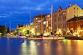 NIght scenery of the Old Town in Helsinki, Finland