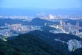 Night scenery of overpopulated Taipei City with view of beautiful lights emitting from buildings Royalty Free Stock Photo