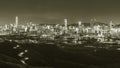 Night scenery of panorama of skyline of Shenzhen city, China. Viewed from Hong Kong border Royalty Free Stock Photo