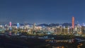 Night scenery of panorama of skyline of Shenzhen city, China. Viewed from Hong Kong border Royalty Free Stock Photo