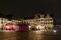 Night scenery of silent Weihnachtsmarkt, Christmas Market at old town hall in DÃÂ¼sseldorf, Germany. Royalty Free Stock Photo